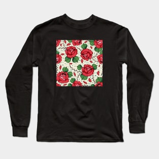 old school Tattoo Roses Long Sleeve T-Shirt